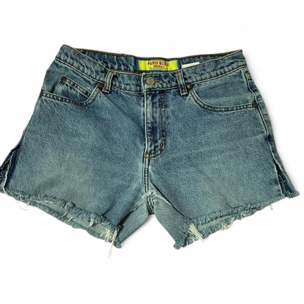 Paris Blues Originals Vintage Denim‎ Jean Shorts Womens Frayed Hem Light Wash